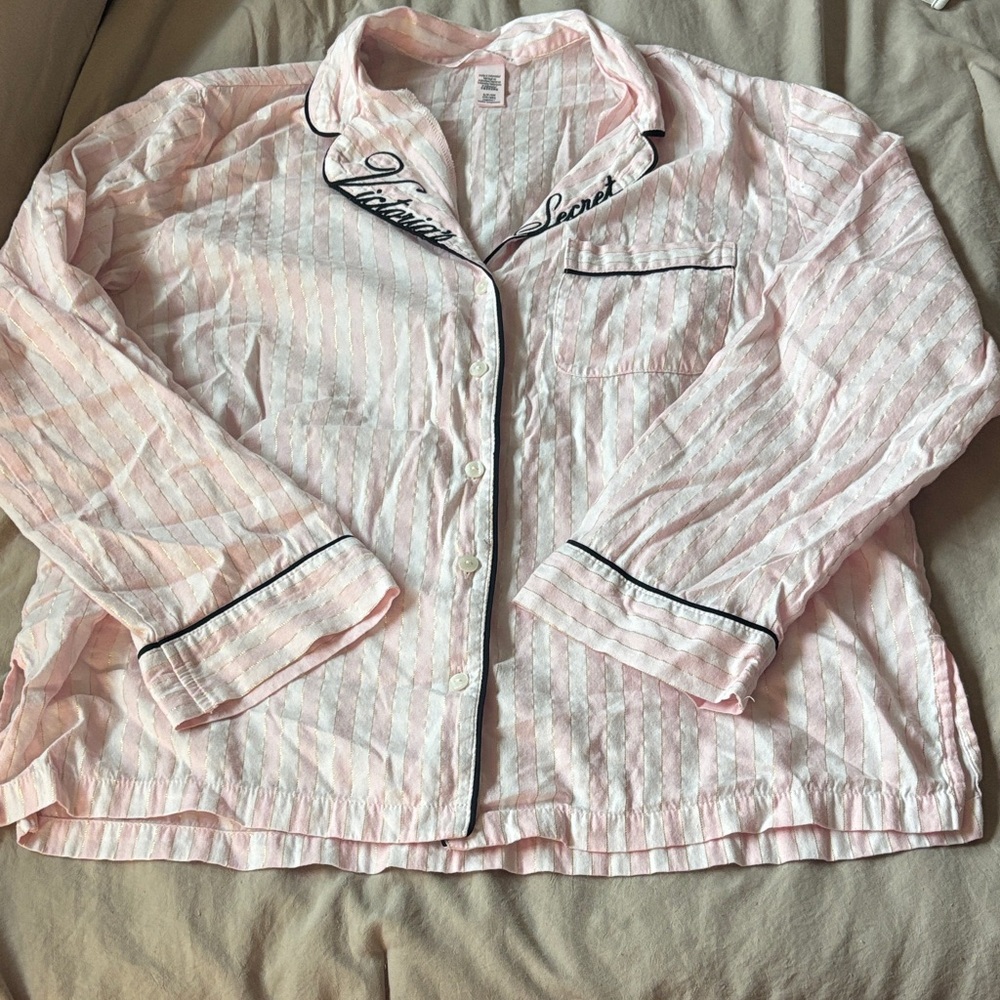 Victoria's Secret Light Pink Striped Women's Pajama Pant Set